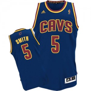 Maillot NBA Bleu marin J.R. Smith #5 Cleveland Cavaliers CavFanatic Swingman Homme Adidas