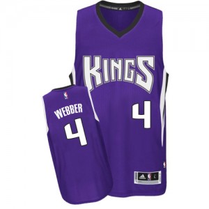 Maillot NBA Authentic Chris Webber #4 Sacramento Kings Road Violet - Homme