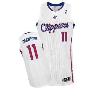 Maillot NBA Blanc Jamal Crawford #11 Los Angeles Clippers Home Authentic Homme Adidas
