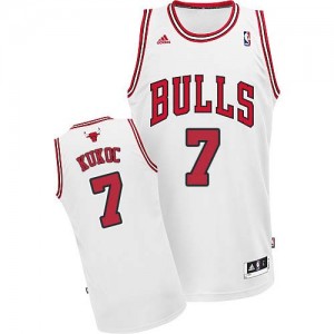 Chicago Bulls Toni Kukoc #7 Home Swingman Maillot d'équipe de NBA - Blanc pour Homme
