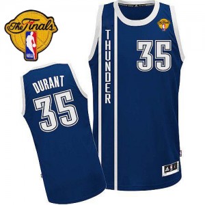 Maillot Adidas Bleu marin Alternate Finals Patch Authentic Oklahoma City Thunder - Kevin Durant #35 - Homme