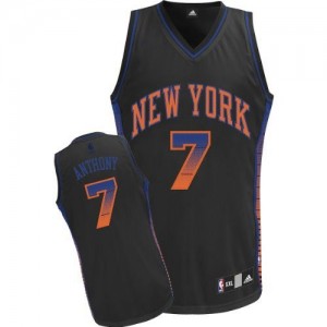 Maillot Adidas Noir Vibe Authentic New York Knicks - Carmelo Anthony #7 - Homme