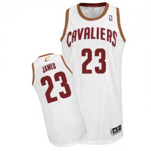 Maillot NBA Authentic LeBron James #23 Cleveland Cavaliers Home Blanc - Homme
