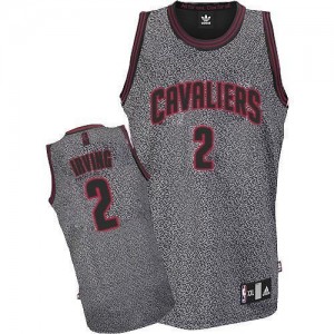 Maillot Adidas Gris Static Fashion Authentic Cleveland Cavaliers - Kyrie Irving #2 - Homme