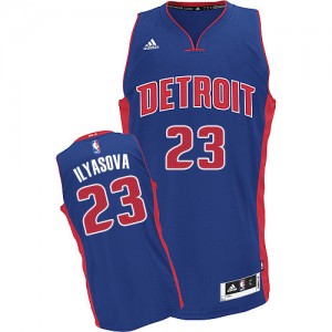 Detroit Pistons Ersan Ilyasova #23 Road Swingman Maillot d'équipe de NBA - Bleu royal pour Homme