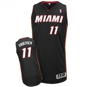 Maillot Adidas Noir Road Authentic Miami Heat - Chris Andersen #11 - Homme