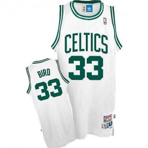 Maillot NBA Boston Celtics #33 Larry Bird Blanc Adidas Swingman Throwback - Enfants