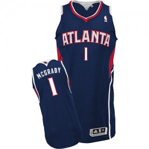 Atlanta Hawks #1 Adidas Road Bleu marin Authentic Maillot d'équipe de NBA prix d'usine en ligne - Tracy Mcgrady pour Homme