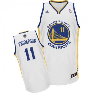 Maillot NBA Golden State Warriors #11 Klay Thompson Blanc Adidas Swingman Home - Homme
