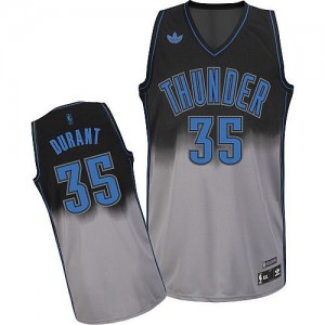 Maillot NBA Gris noir Kevin Durant #35 Oklahoma City Thunder Fadeaway Fashion Swingman Homme Adidas