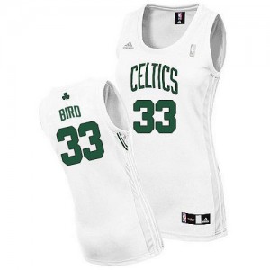 Boston Celtics Larry Bird #33 Home Swingman Maillot d'équipe de NBA - Blanc pour Femme