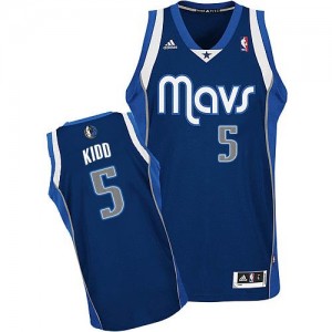 Dallas Mavericks Jason Kidd #5 Alternate Swingman Maillot d'équipe de NBA - Bleu marin pour Homme