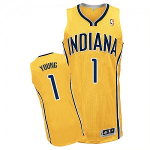 Indiana Pacers #1 Adidas Alternate Or Authentic Maillot d'équipe de NBA la meilleure qualité - Joseph Young pour Homme