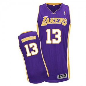 Los Angeles Lakers Wilt Chamberlain #13 Road Authentic Maillot d'équipe de NBA - Violet pour Homme