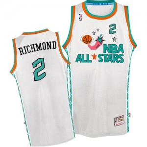 Maillot NBA Blanc Mitch Richmond #2 Sacramento Kings Throwback 1996 All Star Authentic Homme Mitchell and Ness
