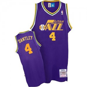 Utah Jazz #4 Adidas Throwback Violet Authentic Maillot d'équipe de NBA magasin d'usine - Adrian Dantley pour Homme