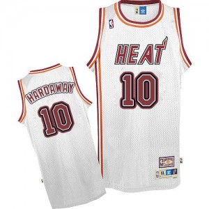 Maillot NBA Authentic Tim Hardaway #10 Miami Heat Throwback Blanc - Homme