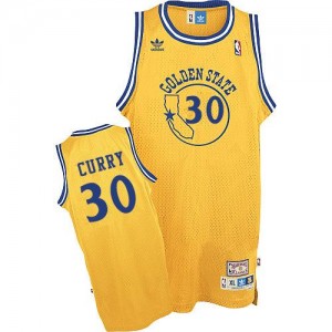 Golden State Warriors Stephen Curry #30 New Throwback Day Swingman Maillot d'équipe de NBA - Or pour Homme