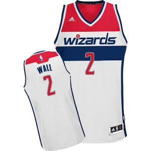 Maillot Adidas Blanc Home Swingman Washington Wizards - John Wall #2 - Homme