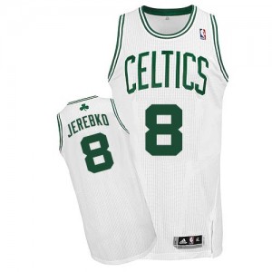 Boston Celtics #8 Adidas Home Blanc Authentic Maillot d'équipe de NBA vente en ligne - Jonas Jerebko pour Homme