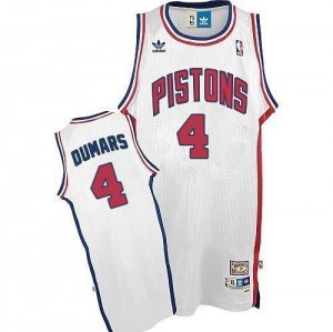 Maillot NBA Authentic Joe Dumars #4 Detroit Pistons Throwback Blanc - Homme