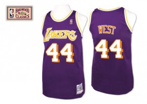 Los Angeles Lakers Mitchell and Ness Jerry West #44 Throwback Swingman Maillot d'équipe de NBA - Violet pour Homme