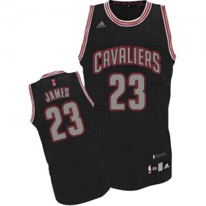 Maillot NBA Cleveland Cavaliers #23 LeBron James Noir Adidas Authentic Rhythm Fashion - Homme