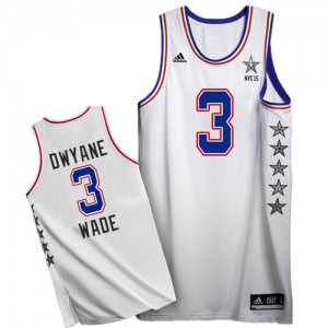 Maillot NBA Blanc Dwyane Wade #3 Miami Heat 2015 All Star Authentic Homme Adidas
