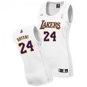 Maillot NBA Los Angeles Lakers #24 Kobe Bryant Blanc Adidas Swingman Alternate - Femme